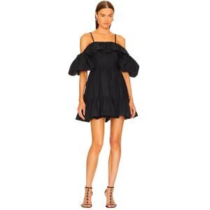 Ulla Johnson Black Lila Off The Shoulder Mini Dress Size 4